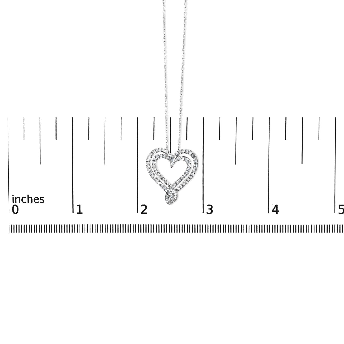 Diamond Heart Pendant Necklace in .925 Sterling Silver – 1/2 Cttw