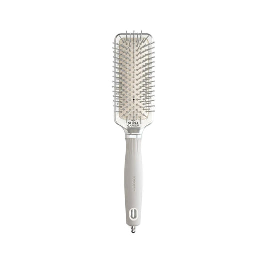 Olivia Garden Expert Care Rectangular Nylon Bristles Hair Brush - Silver S, Professional Detangling & Styling Tool