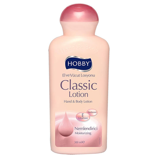 Hobby Classic Moisturizing Hand and Body Lotion - Non-Greasy Hydration with Panthenol & Vitamin E