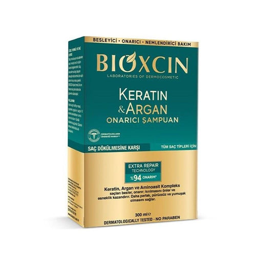 Bioxcin Keratin & Argan Repair Shampoo - Nourishing, Moisturizing, and Repairing Hair Loss Treatment for All Hair Types