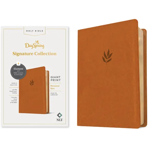 NLT Personal Size Giant Print Bible, Filament-Enabled Edition (Leatherlike, Classic Tan, Red Letter): Dayspring Signature Collection - Imitation Leather