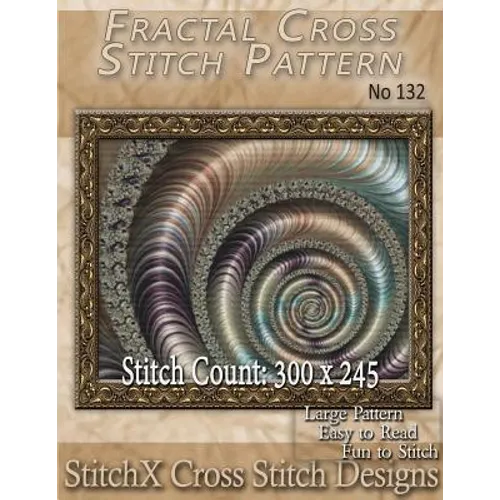 Fractal Cross Stitch Pattern - No. 132 - Paperback