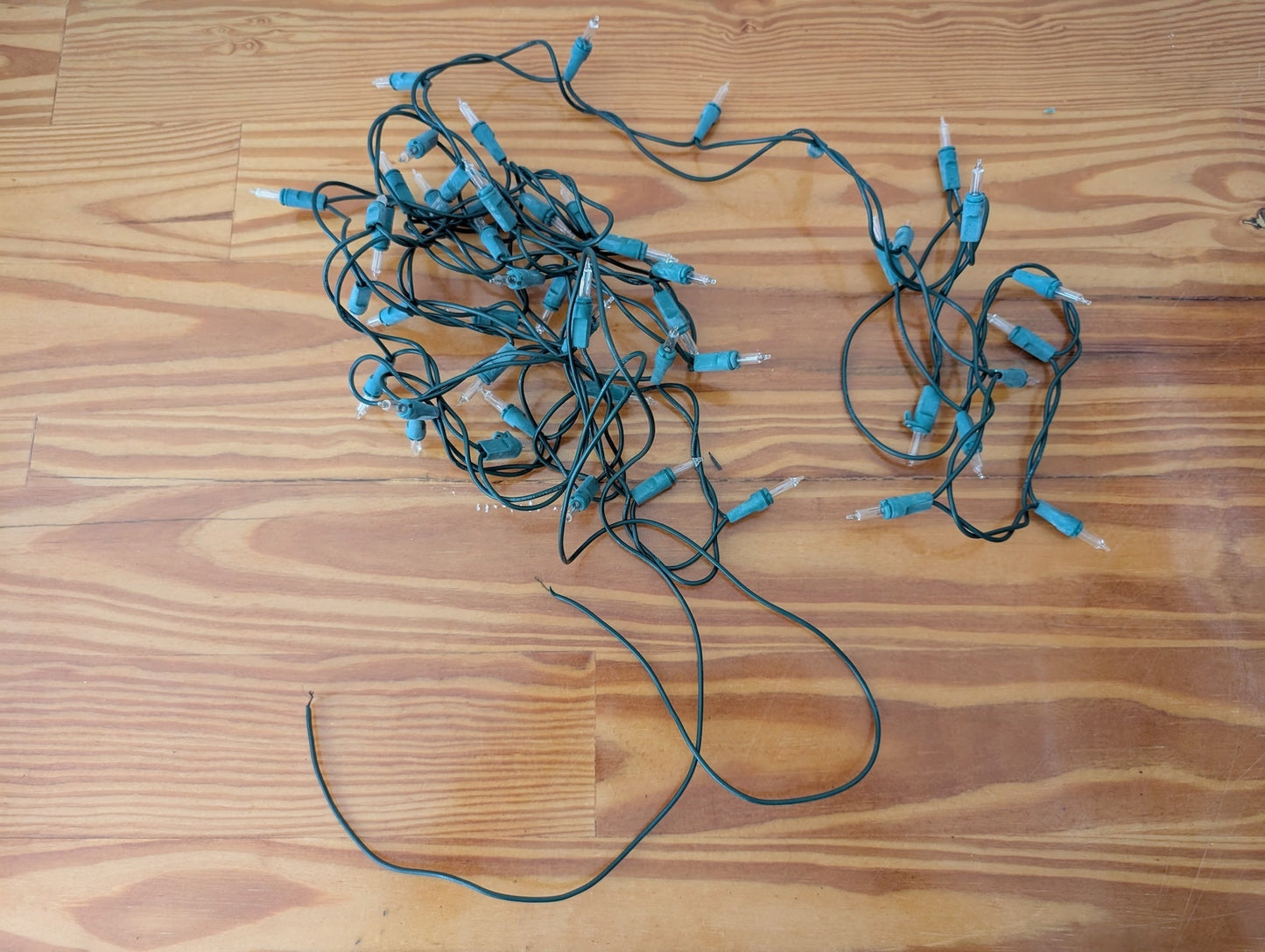 Green Wire Mini Lights from Unknown - Holiday Lighting (Plastic, Glass, Copper Wire Christmas Lights, Traditional, Green, Clear)