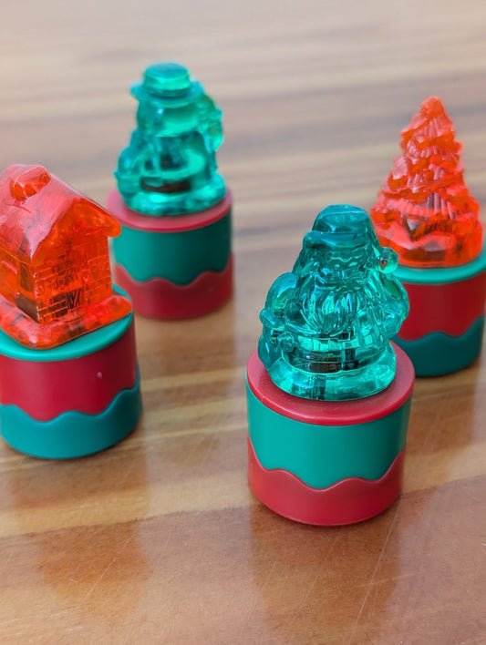 Mini Holiday Figures from Unknown - Holiday Decor (Plastic Tabletop, Whimsical, Retro, Red, Green)