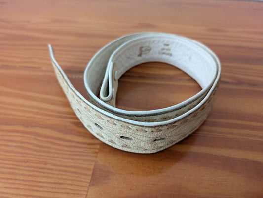 Tooled Leather Belt from Unknown - Apparel / Accessories (Leather Belt, Western, Country, Cream)