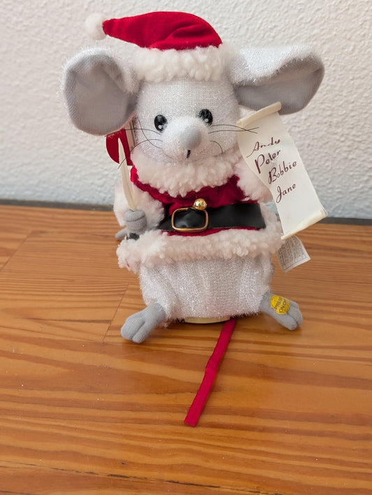 Christmas Story-Telling Mouse from Unknown - Holiday Decor (Fabric, Plastic Decor / Toy, Kids, Whimsical, White, Red, Grey)