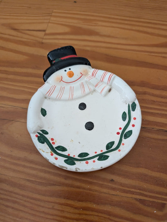 Snowman Spoon Rest from Unknown - Tabletop (Ceramic Kitchenware, Traditional, Farmhouse, White, Black, Green, Red)