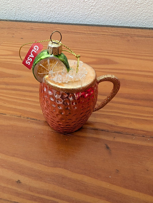 Moscow Mule Ornament from Unknown - Ornaments (Glass Ornament, Novelty, Modern, Copper, Green, White)