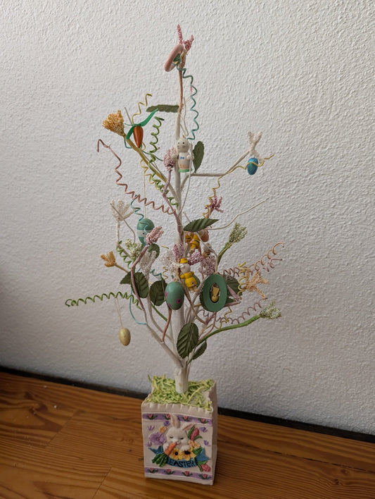 Decorative Easter Tree from Unknown - Holiday Decor (Plastic, Wood, Fabric Tabletop Decor, Easter, Whimsical, Spring, White, Pastels)