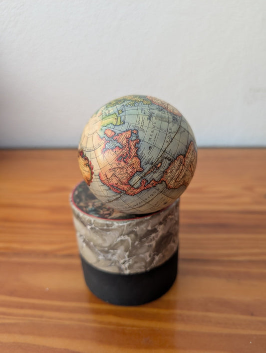 Mini Antique Style Globe from Unknown - Decor (Paper, Plastic, Cardboard Desktop Globe, Traditional, Office, Library, Multicolor, Antique)