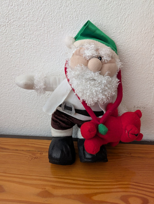 Doctor Santa from Unknown - Holiday Decor (Fabric, Plush Plush Figurine, Whimsical, Medical, White, Red, Green, Brown)