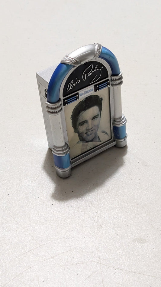 Elvis Presley "Blue Christmas" Jukebox Frame from Unknown - 2000s Home Decor (Plastic, Glass Picture Frame, Christmas, Holiday, Retro, Silver, Blue, Collectable, Vintage, Original)