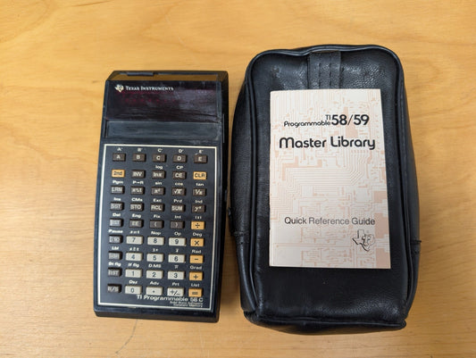 TI Programmable 58C with Case from Texas Instruments - 1970s Vintage Electronics > Calculators Constant Memory, Rare Model, With Case, Collector's Item ( Programmable Calculator, Vintage, Retro, Portable Tech, TI-58C, programmable)