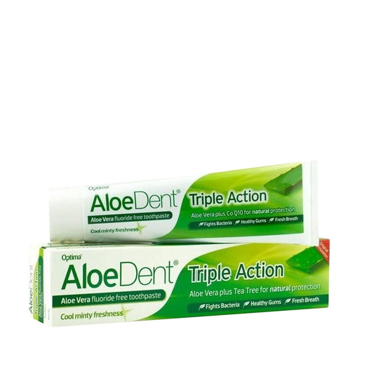 Optima AloeDent 3 Fluoride-Free Toothpaste with Aloe Vera - 100ml for Sensitive Teeth & Natural Oral Care