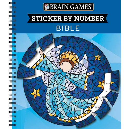 Brain Games - Sticker by Number: Bible (28 Images to Sticker) - Spiral