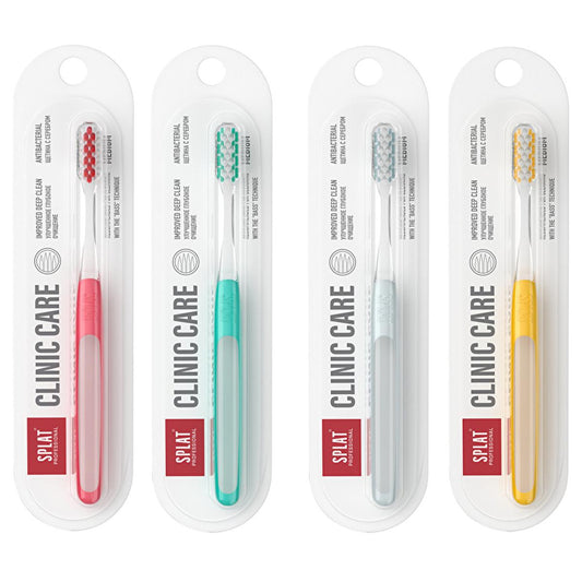 Splat Clinic Care Medium Toothbrush - Silver Ion, Antimicrobial, Manual Toothbrush for Effective Oral Hygiene