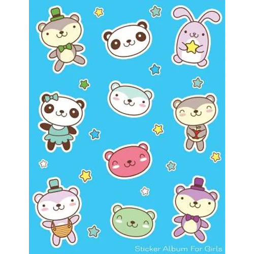 Sticker Album For Girls: 100 Plus Pages For PERMANENT Sticker Collection, Activity Book For Girls, Blue - 8.5 by 11 - Paperback
