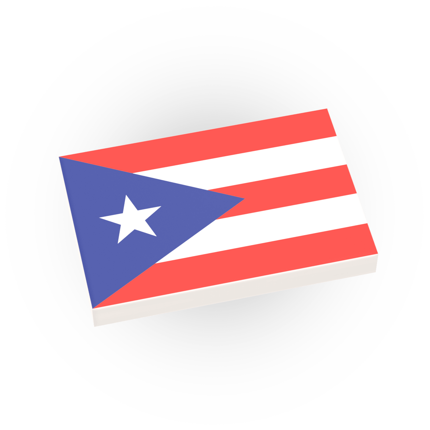 Puerto Rico Flag - Custom Printed 2x3 Tile - Made Using LEGO® Parts