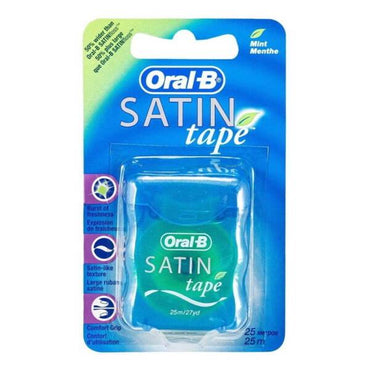 Oral-B Satin Tape Mint Flavored Dental Floss for Effective Interdental Cleaning - 25m
