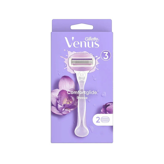Gillette Venus Comfortglide Breeze Electric Razor for Women - Smooth Shaving Kit with 2 Replacement Heads