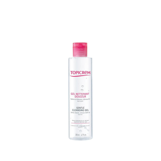 Topicrem Gentle Cleansing Gel for Hair & Body - Hypoallergenic, Sensitive Skin Formula, Mild & Refreshing, 6.76 fl oz
