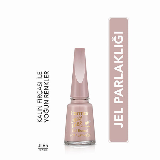 Flormar Jelly Look Its a Girl Nail Polish: High Pigment, Long Lasting, Shiny Pink Gel Nail Polish for Salon-Quality Nails at Home