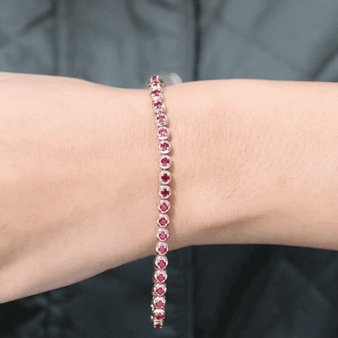 Certified Lab Grown Ruby Tennis Bracelet for Women