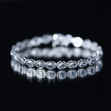 Bezel Set London Blue Topaz Tennis Bracelet for Women