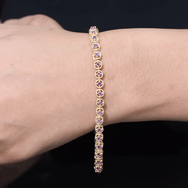 Natural Amethyst Tennis Bracelet for Women