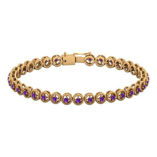 Natural Amethyst Tennis Bracelet for Women