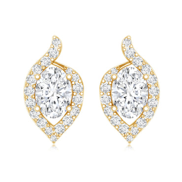 Certified 1.5 Carat Oval Lab Grown Diamond Stud Earrings For Women