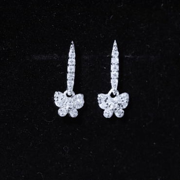 Certified Moissanite Butterfly Drop Earrings for Women