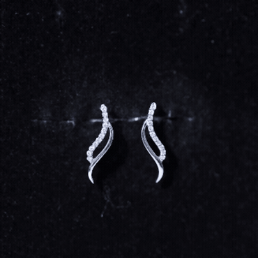 Prong Set Diamond Leaf Stud Earrings for Women