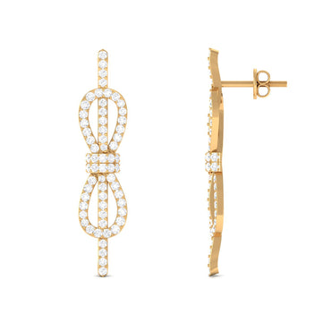 Certified Moissanite Infinity Knot Earrings for Women