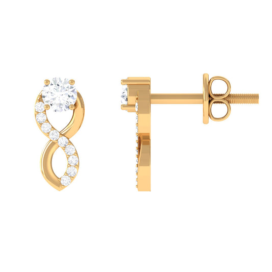 Certified Moissanite Infinity Stud Earrings for Women