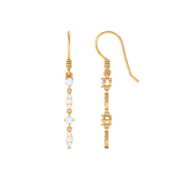 Womens Moissanite Dangle Earrings with Fish Hook