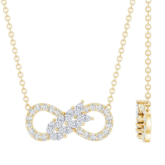 Lab Grown Diamond Infinity Love Knot Necklace For Women