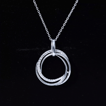 Womens Moissanite Eternity Necklace With Chain