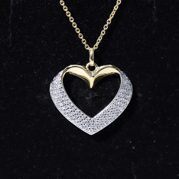 Pave Set Lab Grown Diamond Heart Necklace For Women