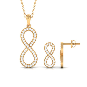 Simple Moissanite Infinity Jewelry Set