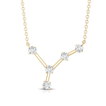 Natural Diamond Zodiac Cancer Constellation Necklace for Women