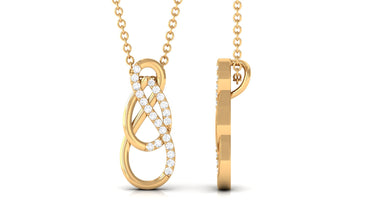 Interlock Infinity Pendant Necklace with Real Diamond