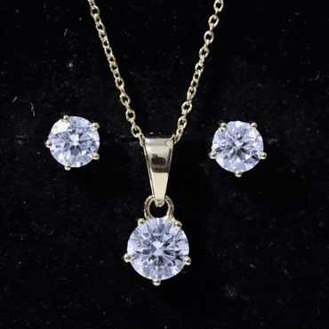 Certified Lab Grown Diamond Solitaire Necklace and Earrings Set