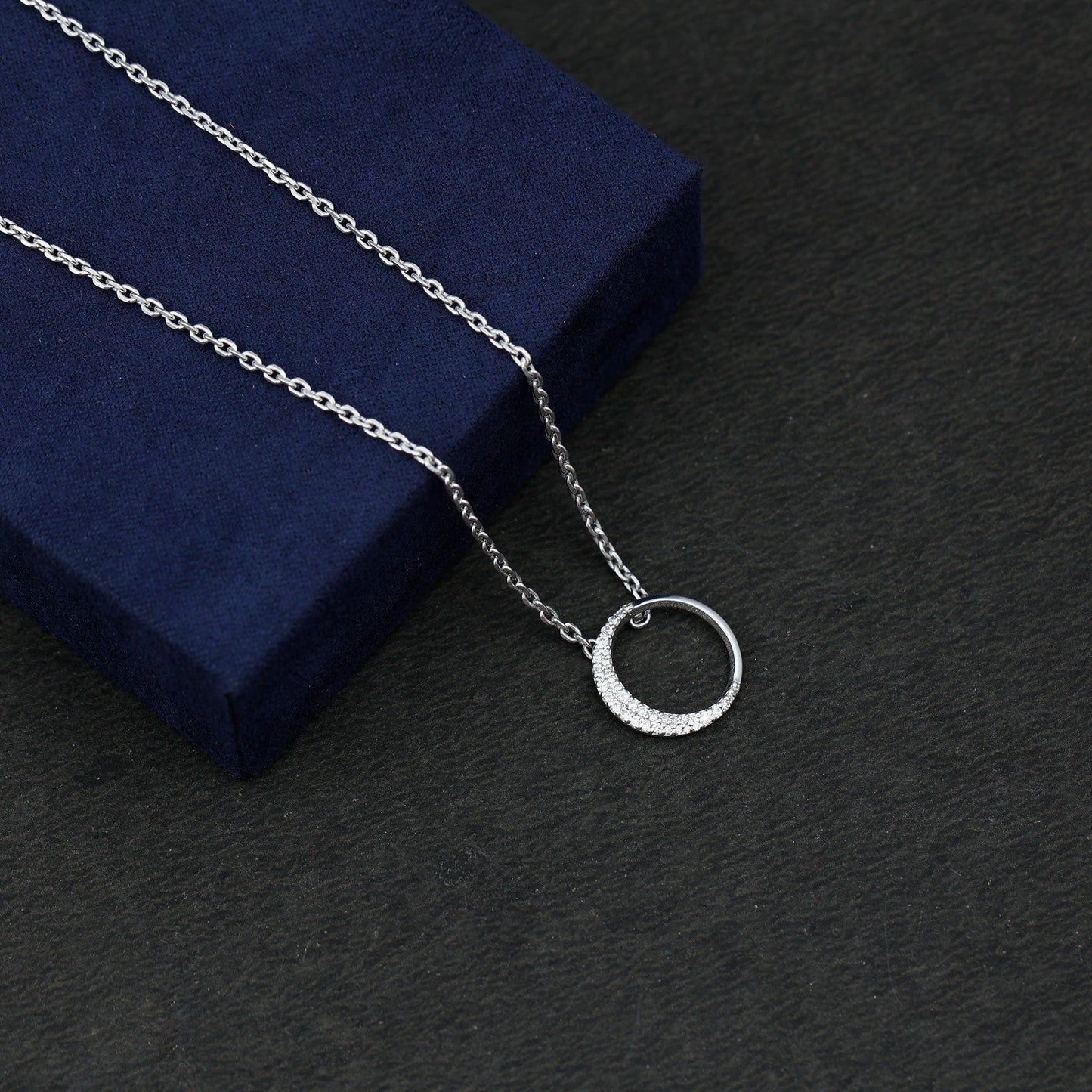 Moissanite Circle of Life Necklace with Silver Chain