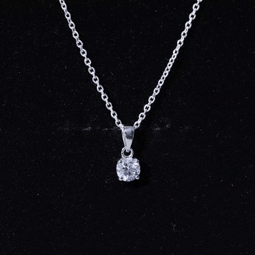 Round 0.4 Carat Brilliant Cut Lab Diamond Solitaire Necklace for Women