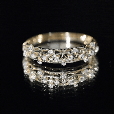 Certified Diamond Filigree Wedding Band for Women