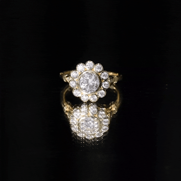 Certified Moissanite Bezel Set Engagement Ring