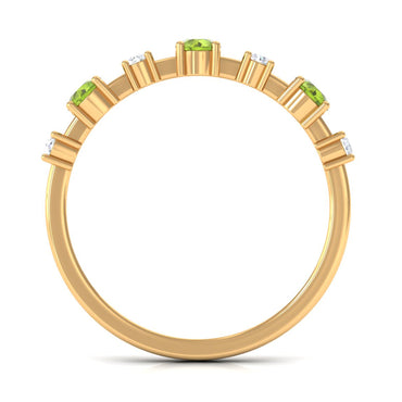 Half Eternity Ring with Peridot and Diamond