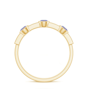 Certified Real Tanzanite Diamond Half Eternity Ring