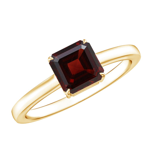 3.3 Carat Real Garnet Asscher Cut Engagement Ring with Certificate